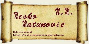 Neško Matunović vizit kartica